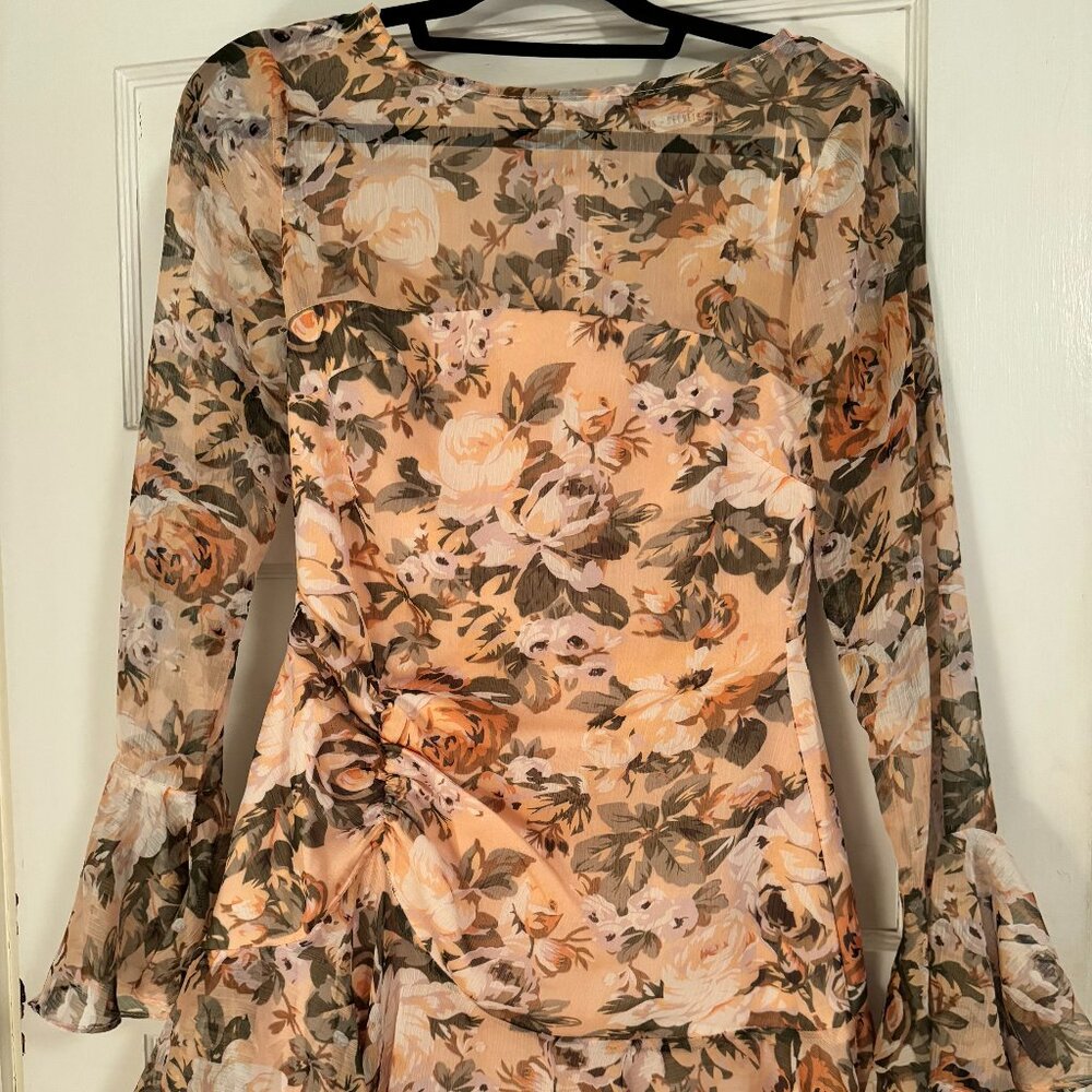 Saints & Secrets Floral Long Sleeve Mini Dress